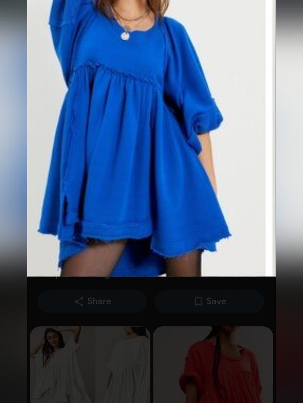 Free People Royal Blue Babydoll Tunic Dress